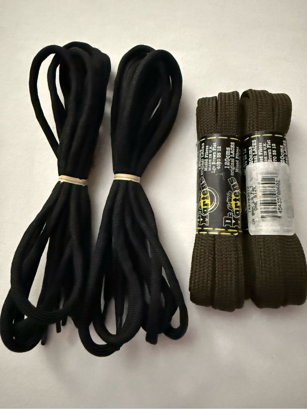Like New Dr. Martens Black (2 Pairs) + Brown Shoelaces (2 Pairs) 4 Pairs Total